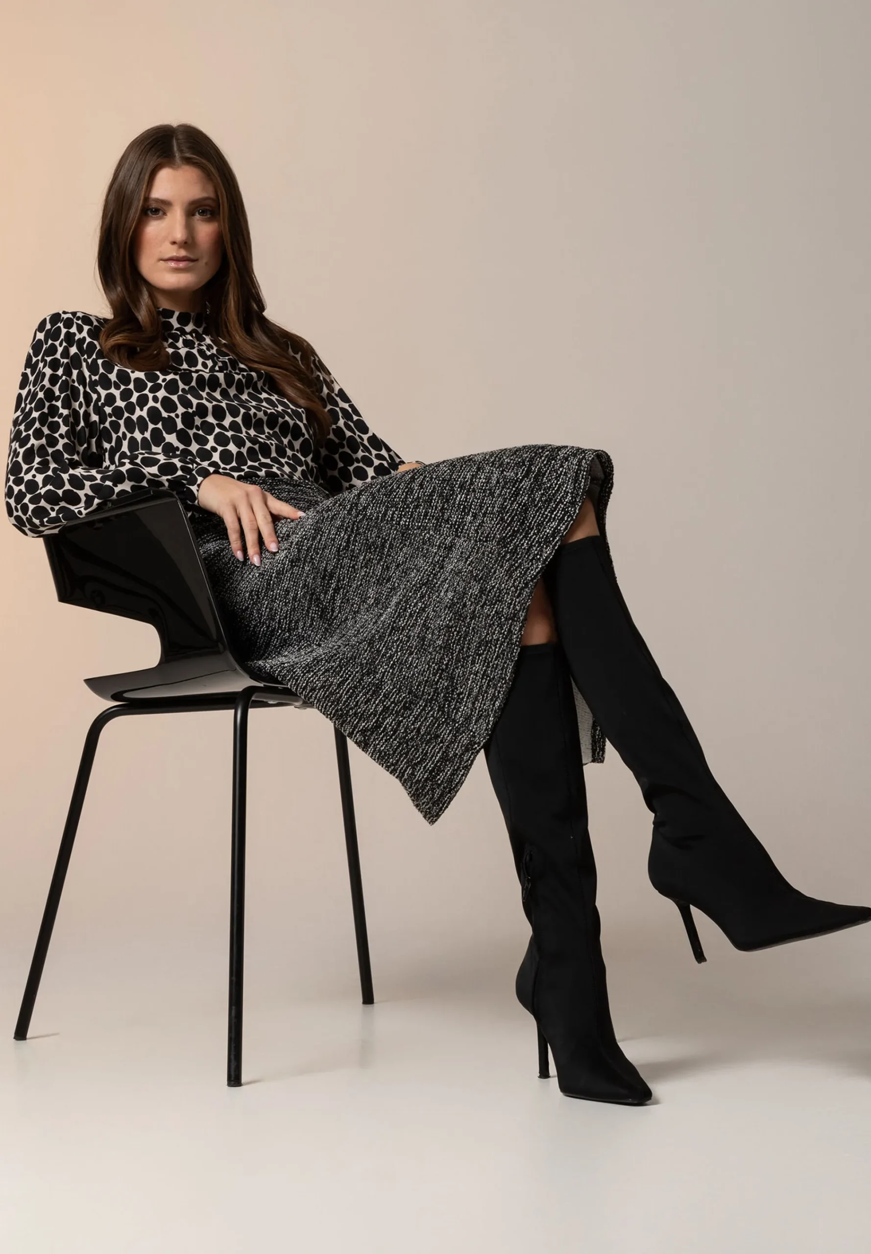 Hot Viskosebluse, großer Tupfen-Print, Frühjahrs-Kollektion Blusen