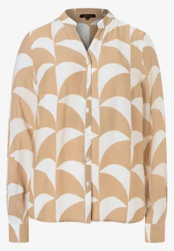 Sale Viskosebluse, offwhite/camel, Frühjahrs-Kollektion Blusen