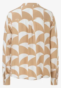 Sale Viskosebluse, offwhite/camel, Frühjahrs-Kollektion Blusen