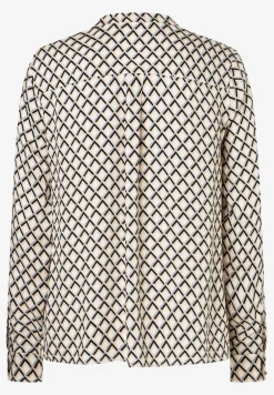 Clearance Viskosebluse, schwarz/beige/ecru, Herbst-Kollektion Blusen