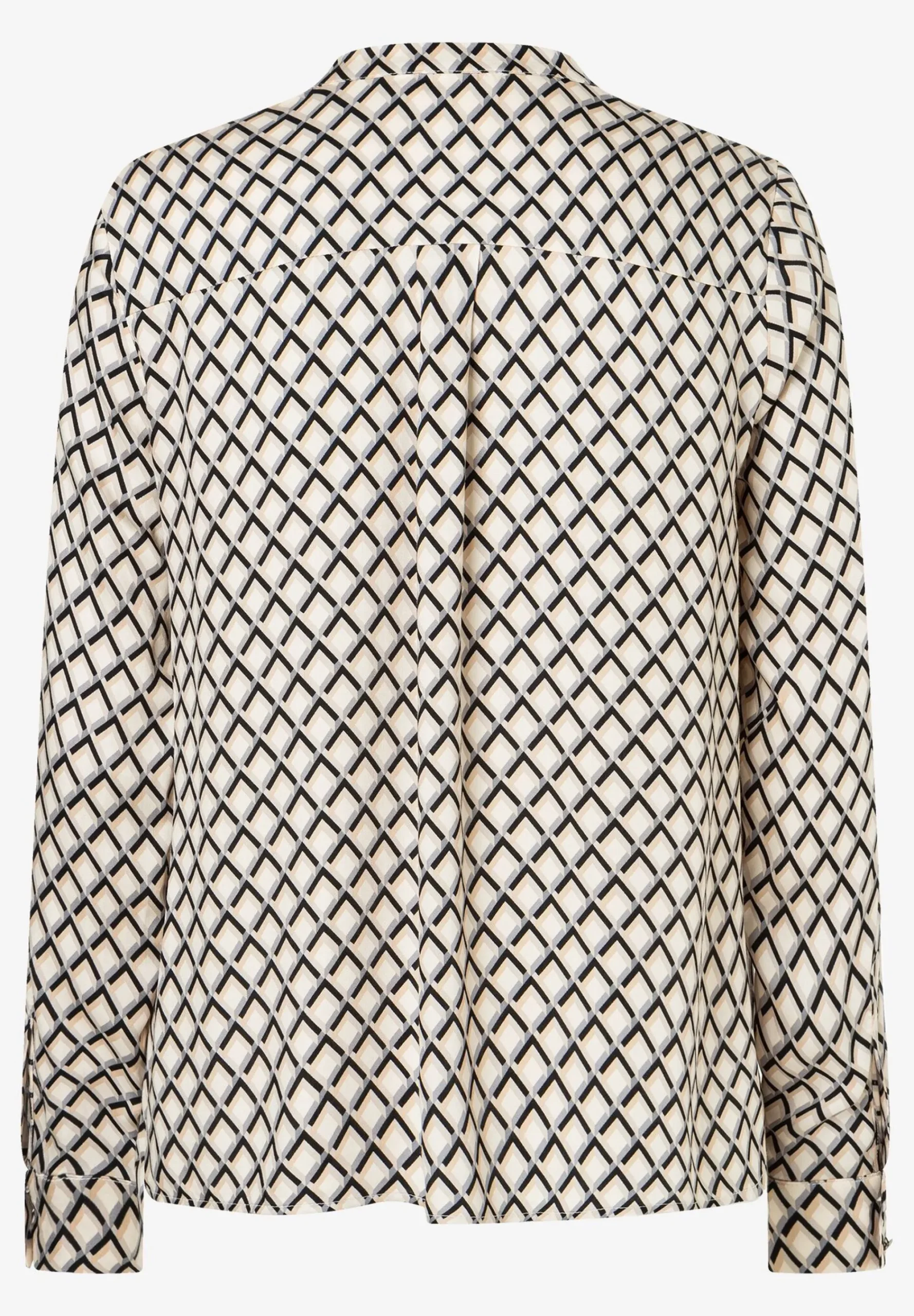 Clearance Viskosebluse, schwarz/beige/ecru, Herbst-Kollektion Blusen