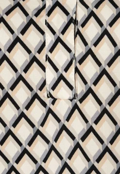 Clearance Viskosebluse, schwarz/beige/ecru, Herbst-Kollektion Blusen