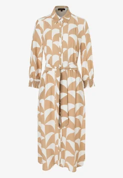 Clearance Viskose-Kleid, offwhite/camel, Frühjahrs-Kollektion Kleider - Jumpsuits