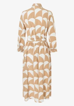 Clearance Viskose-Kleid, offwhite/camel, Frühjahrs-Kollektion Kleider - Jumpsuits