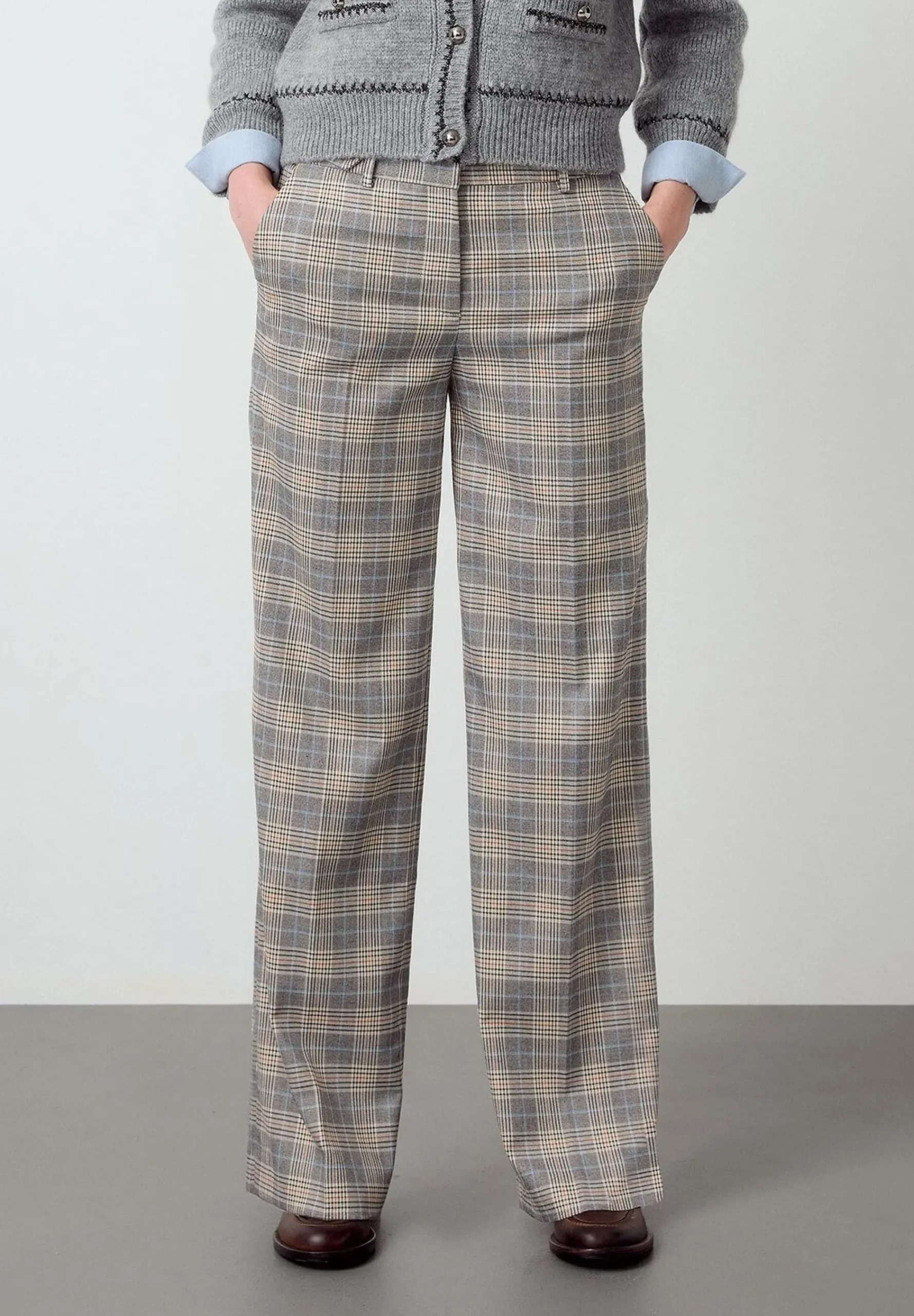 Fashion weite Glencheck-Hose, Winter-Kollektion Hosen - Jeans