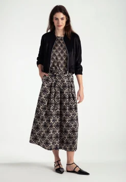 Clearance weiter Baumwollrock, grafischer Print, Frühjahrs-Kollektion Röcke