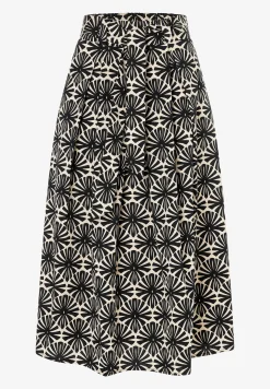 Clearance weiter Baumwollrock, grafischer Print, Frühjahrs-Kollektion Röcke