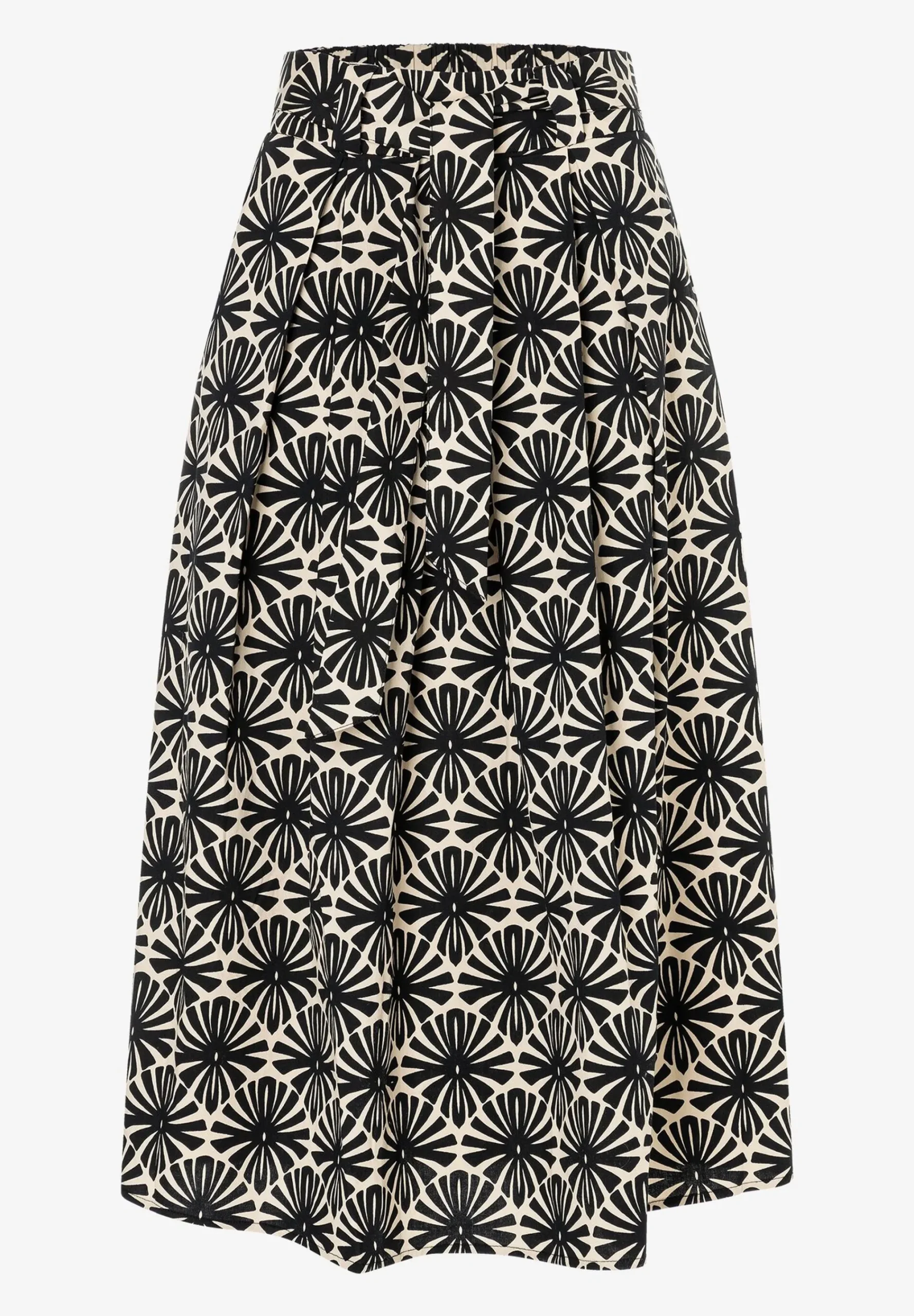 Clearance weiter Baumwollrock, grafischer Print, Frühjahrs-Kollektion Röcke